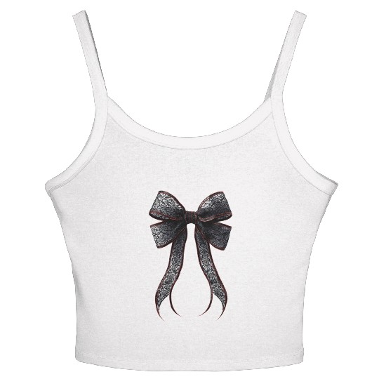 lace bow Women's Spaghetti Strap Tank Top