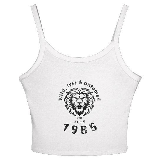 40th birthday Wild, free & untamed since 07/1985 Women's Spaghetti Strap Tank Top