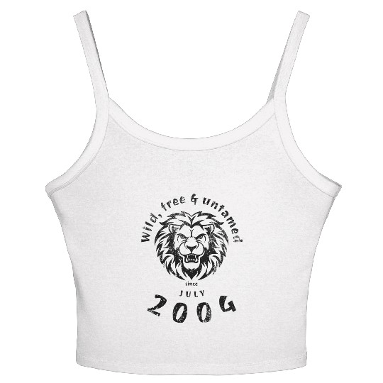 21st birthday Wild, free & untamed since 07/2004 Women's Spaghetti Strap Tank Top