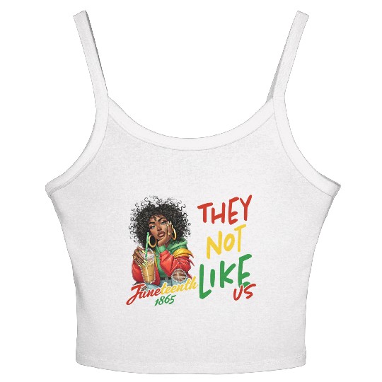 Juneteenth They not like us Women's Spaghetti Strap Tank Top