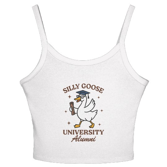 Silly goose university alumni Women's Spaghetti Strap Tank Top