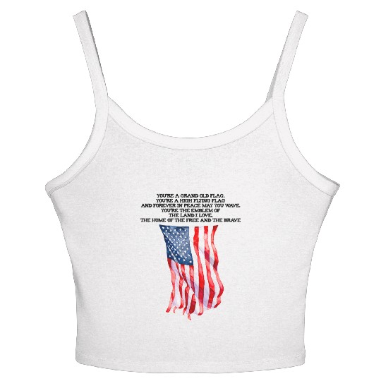 You're a grand old flag 4th of July America pride Women's Spaghetti Strap Tank Top