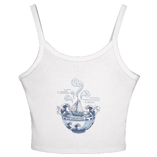 Storm in a Teacup - Nautical Art Women's Spaghetti Strap Tank Top