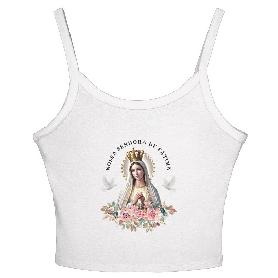 Nossa Senhora de Fatima Mother Mary Saint Catholic Women's Spaghetti Strap Tank Top