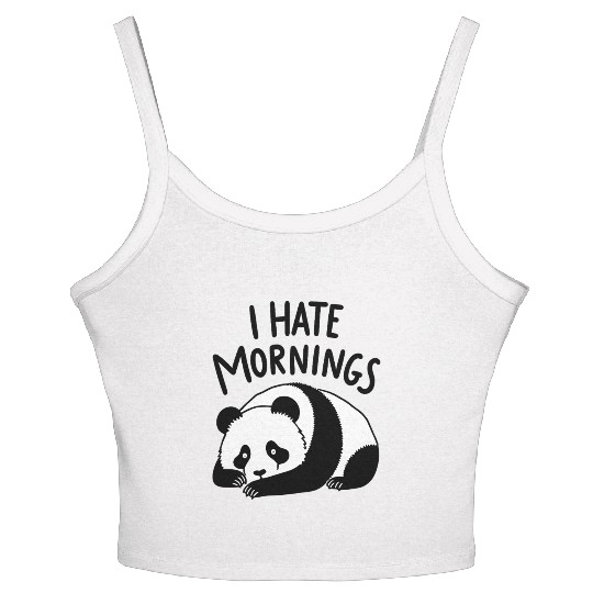 Panda I Hate Mornings Saying Women's Spaghetti Strap Tank Top