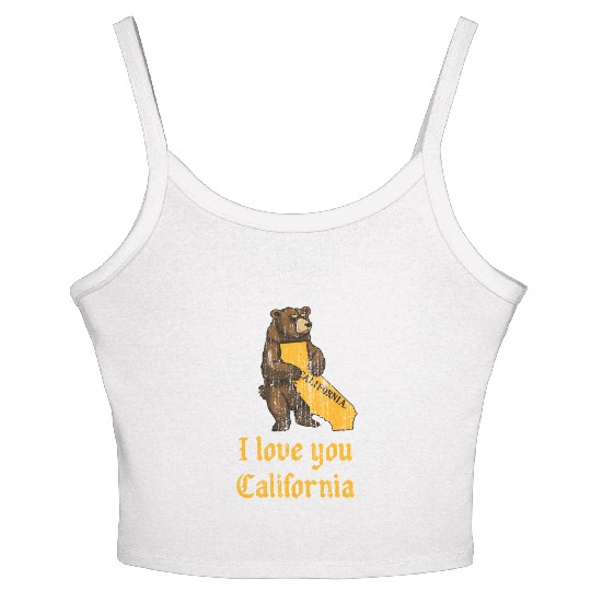 I love you California grizzly bear Women's Spaghetti Strap Tank Top