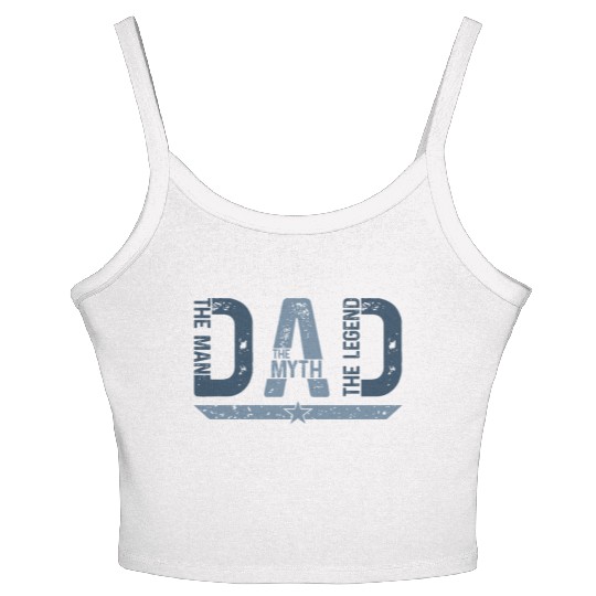 Dad The Man Myth Legend Vintage Style Women's Spaghetti Strap Tank Top