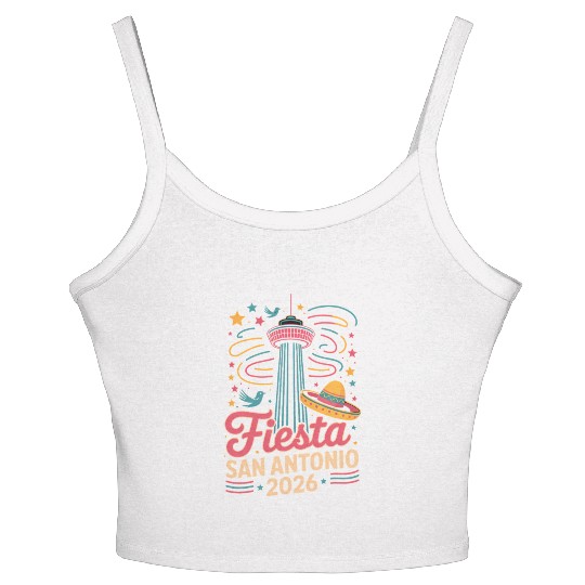 Funny San Antonio 2026 Fiesta Cinco De Mayo Tex Women's Spaghetti Strap Tank Top