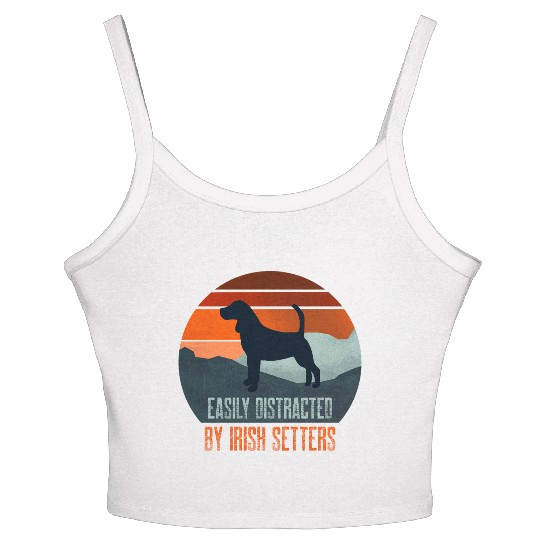 Easily Distracted By Irish Setters Dog Walking Women's Spaghetti Strap Tank Top