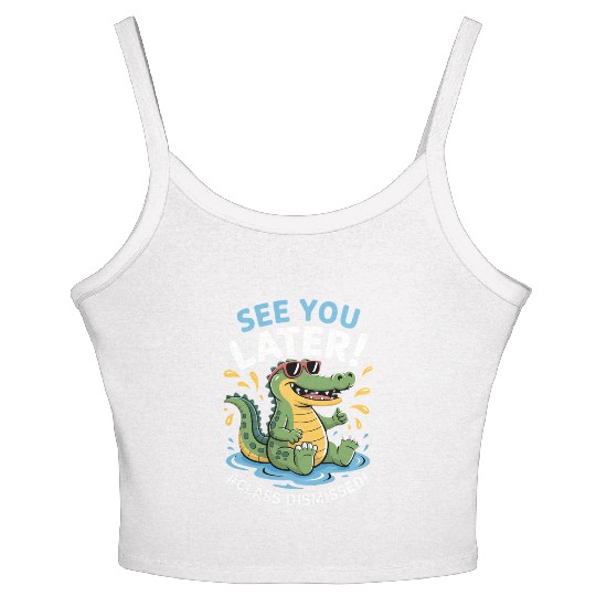 See You Later Alligator Class Dismissed Teacher Women's Spaghetti Strap Tank Top