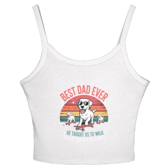 Best Dog Dad Ever Skateboarding Puppy Lover Women's Spaghetti Strap Tank Top