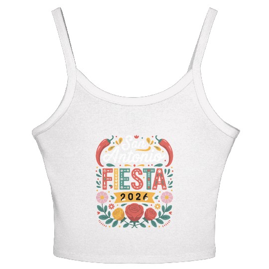 San Antonio 2026 Fiesta Cinco De Mayo Texas Women's Spaghetti Strap Tank Top