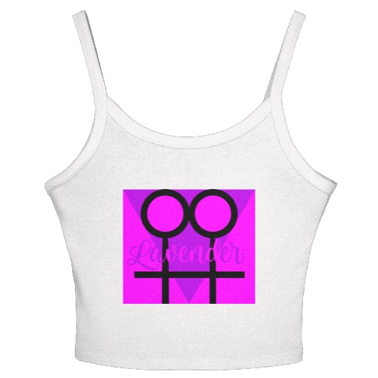 Women Symbol with Lavender Triangle Women's Spaghetti Strap Tank Top