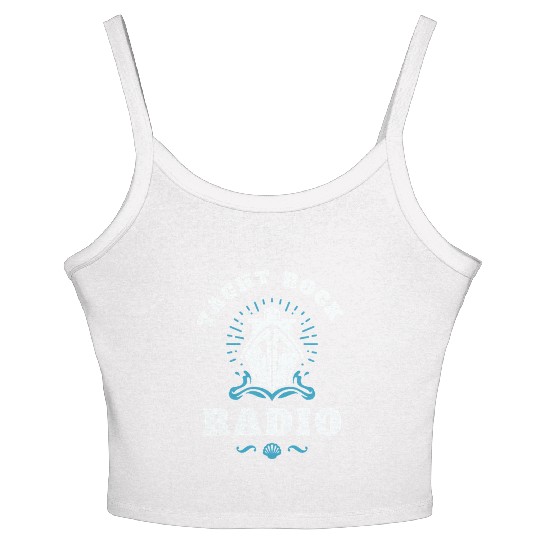 YACHT ROCK - WHITE LETTERS Women's Spaghetti Strap Tank Top