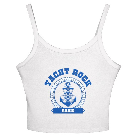 YACHT ROCK - BLUE LETTERS Women's Spaghetti Strap Tank Top