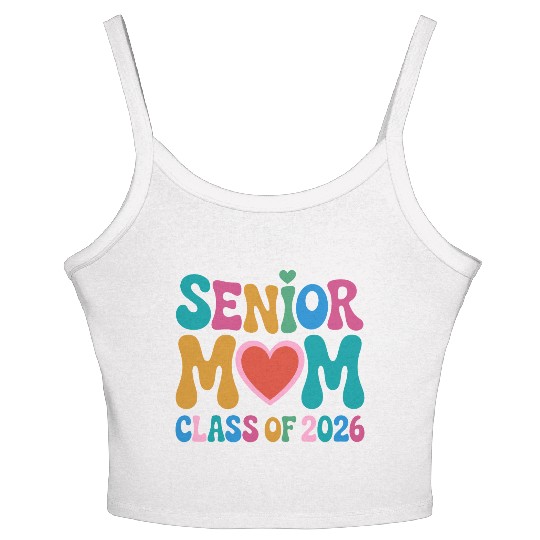 Senior Mom Class of 2026 Celebration Design Women's Spaghetti Strap Tank Top