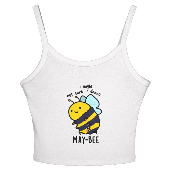 May-bee Funny Insect Bee Pun Women's Spaghetti Strap Tank Top