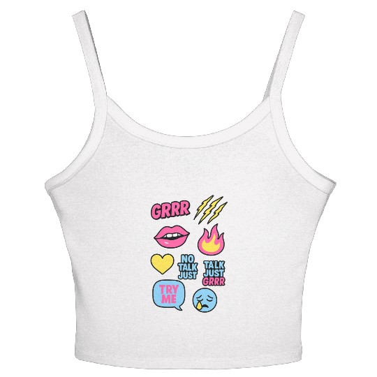 Sticker Grrr – TikTok Baddie Pack Women's Spaghetti Strap Tank Top