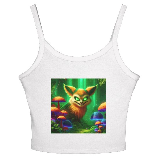 Demon Fox in Enchanted Forest – Fantasy Creature Women's Spaghetti Strap Tank Top