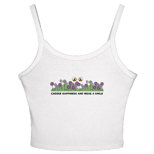 Choose Happiness Wear a Smile Women's Spaghetti Strap Tank Top
