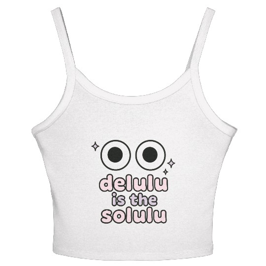 Delulu Eyes – TikTok Core Energy Women's Spaghetti Strap Tank Top