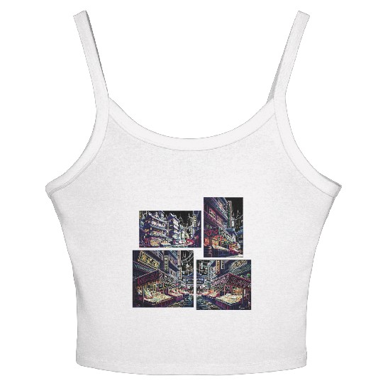 Where Tradition Meets Neons Twilight Women's Spaghetti Strap Tank Top