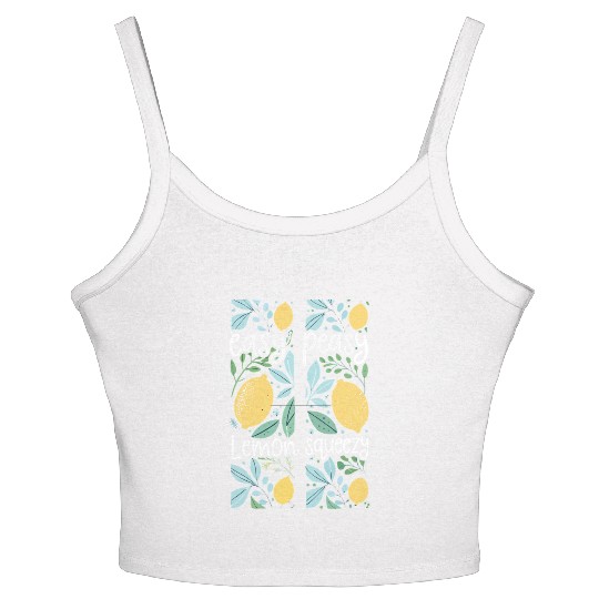 Easy Peasy Lemon Squeezy Cute Lemon Art Women's Spaghetti Strap Tank Top