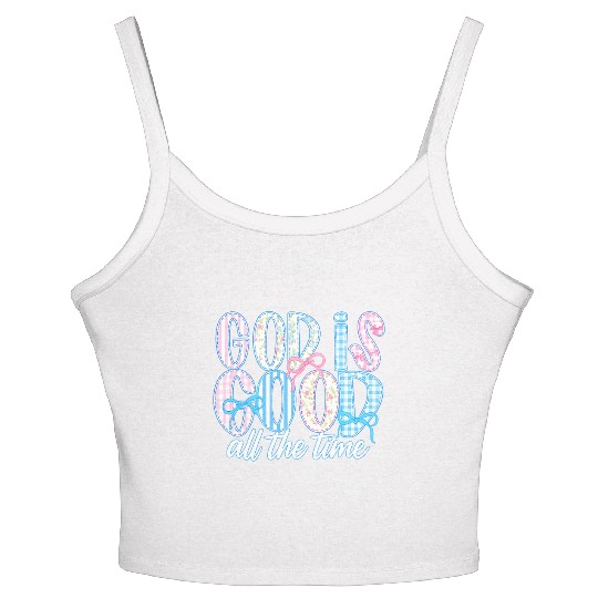 God Is Good All The Time Preppy Boho Christian Women's Spaghetti Strap Tank Top