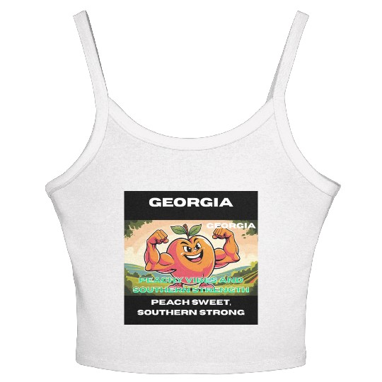 Georgia Peach State Art Women's Spaghetti Strap Tank Top