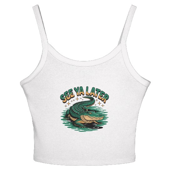 See Ya Later Alligator Retro Gator Joke Women's Spaghetti Strap Tank Top