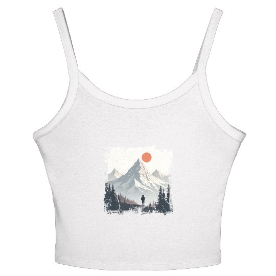 Serene Mountain Wilderness Scene Women's Spaghetti Strap Tank Top