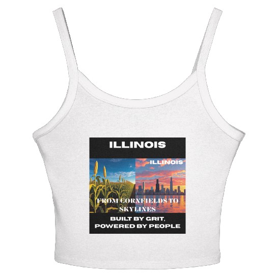 Illinois Midwest Mosaic Art Women's Spaghetti Strap Tank Top
