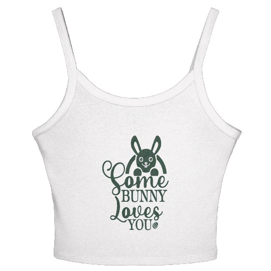 Bunny Loves You Sweet Playful Design Women's Spaghetti Strap Tank Top