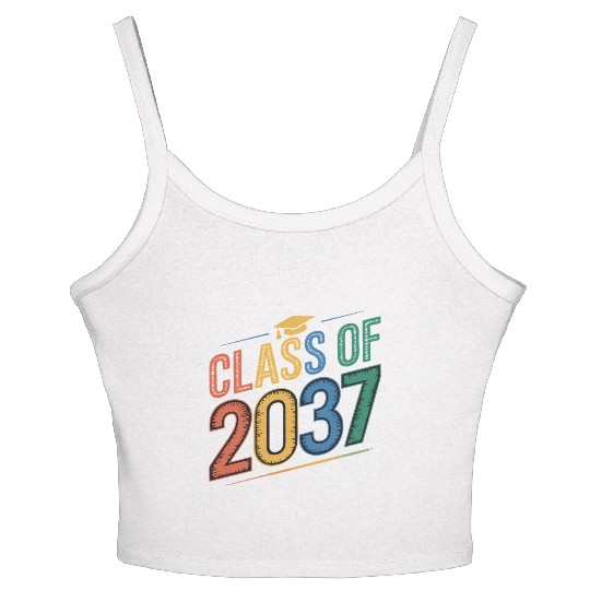 Class of 2037 Grow With Me, Funny back to school Women's Spaghetti Strap Tank Top