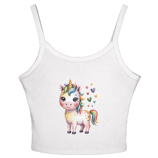 Believe in Magic – Cute Rainbow Unicorn Fantasy Women's Spaghetti Strap Tank Top