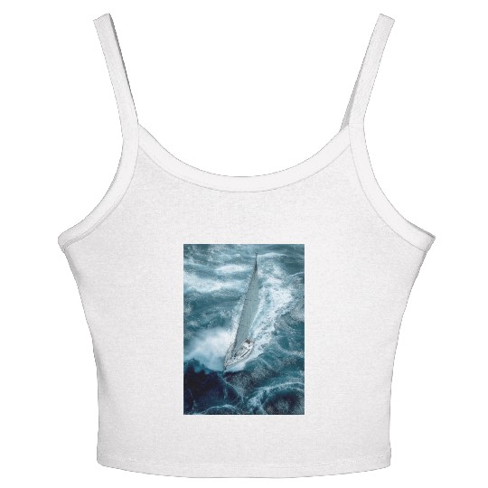 Fearless Voyage in Turbulent Waters Women's Spaghetti Strap Tank Top