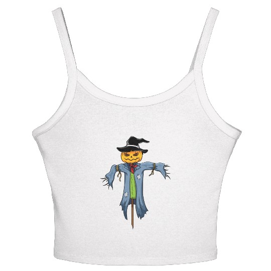 spooky scarecrow Women's Spaghetti Strap Tank Top
