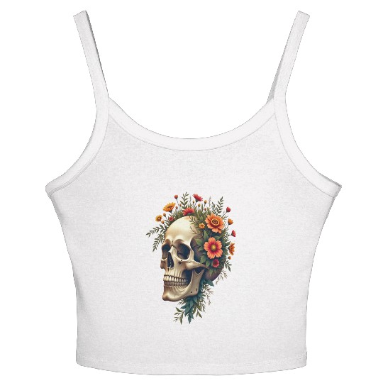 Eco Skull ❘ Nature Vibes ✦ Rebirth Women's Spaghetti Strap Tank Top