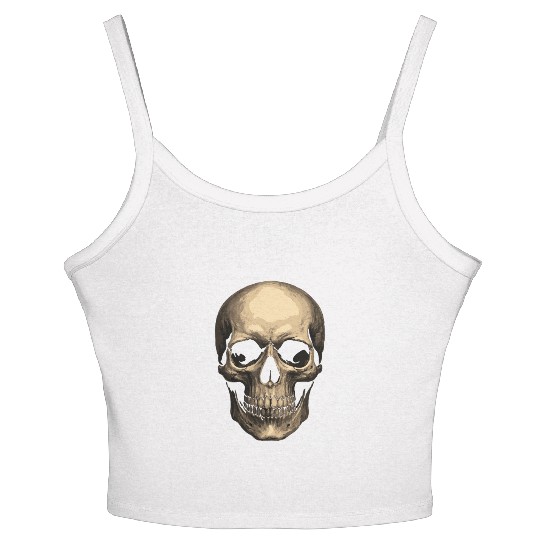 Realistic Skull – Dark Grunge Art Women's Spaghetti Strap Tank Top