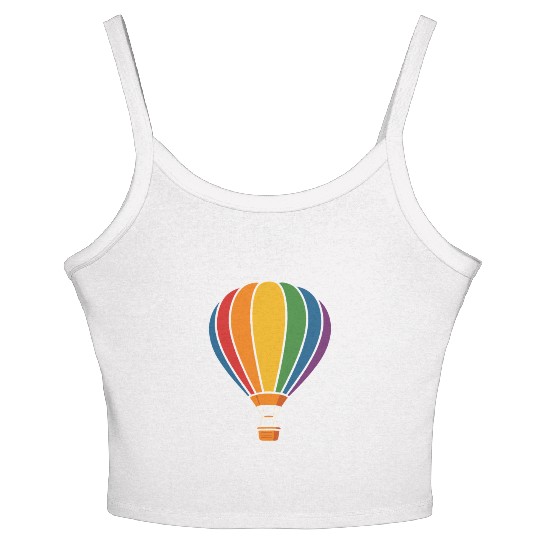 Rainbow Hot Air Balloon – Fly Free Women's Spaghetti Strap Tank Top