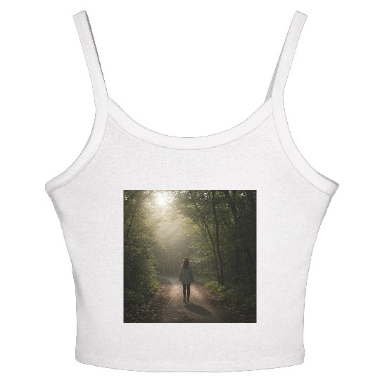 Enchanted Forest Path Illustration Women's Spaghetti Strap Tank Top