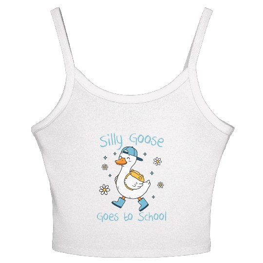 Silly Goose Back to School Funny Women's Spaghetti Strap Tank Top
