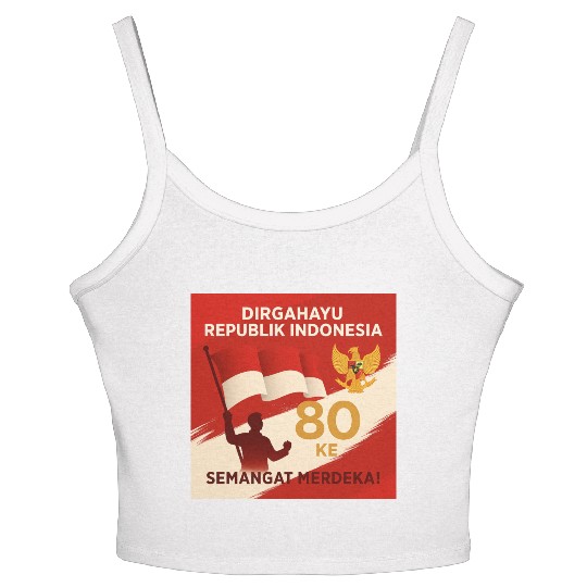 Indonesian Independence 80th Anniversary Women's Spaghetti Strap Tank Top