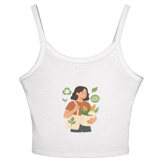 Eco-Friendly Zero Waste Grocery Design Women's Spaghetti Strap Tank Top
