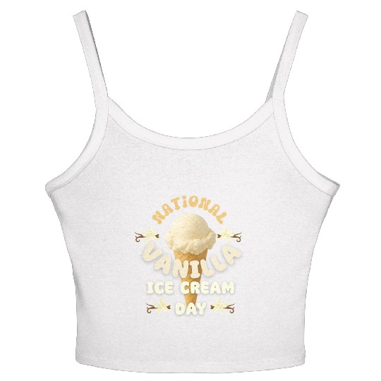 National Vanilla Ice CreaM Day Design Women's Spaghetti Strap Tank Top