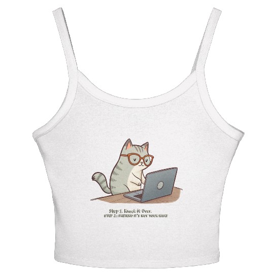 Keyboard Warrior Cat Women's Spaghetti Strap Tank Top