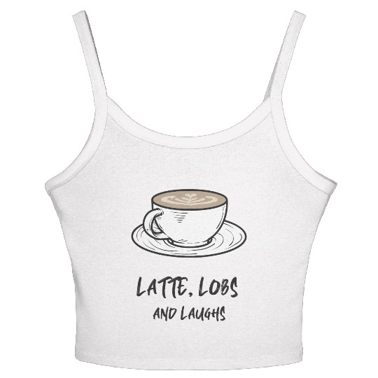 Latte, Lobs and Laughs - Pickleball Coffee Women's Spaghetti Strap Tank Top
