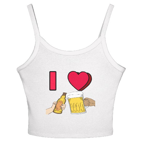 I LOVE BEER #1 Women's Spaghetti Strap Tank Top