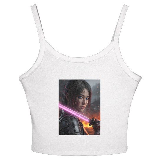 Cyberpunk Samurai Girl Women's Spaghetti Strap Tank Top