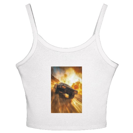 Muscle Car in Firestorm Drift Women's Spaghetti Strap Tank Top